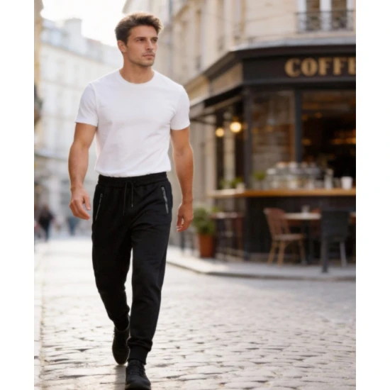 Vīriešu melnas bikses Rene Gadījuma bikses