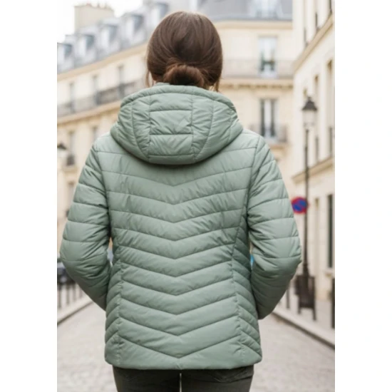 Sieviešu zaļa jaka ar kapuci Enit Sieviešu jakas