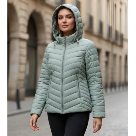 Sieviešu zaļa jaka ar kapuci Enit Sieviešu jakas