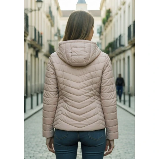 Sieviešu rozā jaka ar kapuci Enit Sieviešu jakas