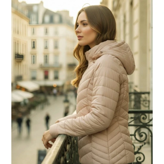 Sieviešu rozā jaka ar kapuci Enit Sieviešu jakas