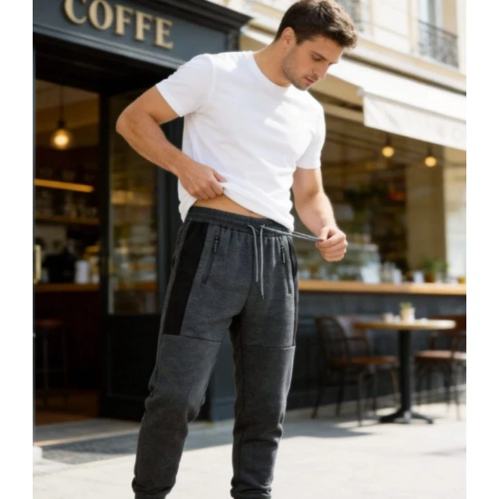 Vīriešu tumši pelēkas bikses Jackson Bikses