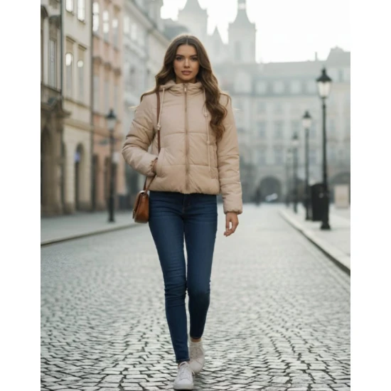 Sieviešu jaka Alin brūnā krāsā Sieviešu jakas