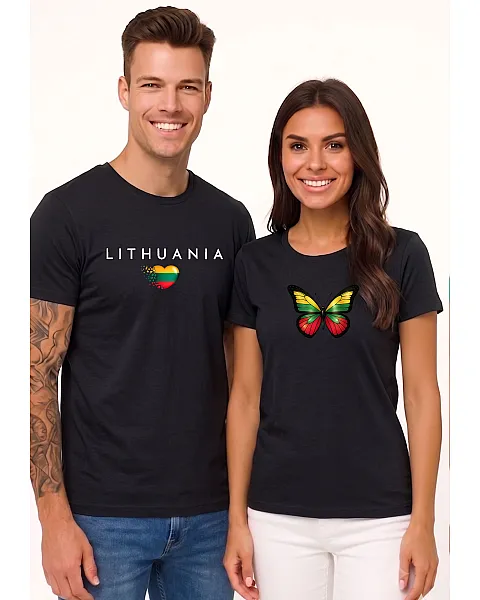 Melno krekliņa komplekts „Lietuva – tauriņš“ (balts)
