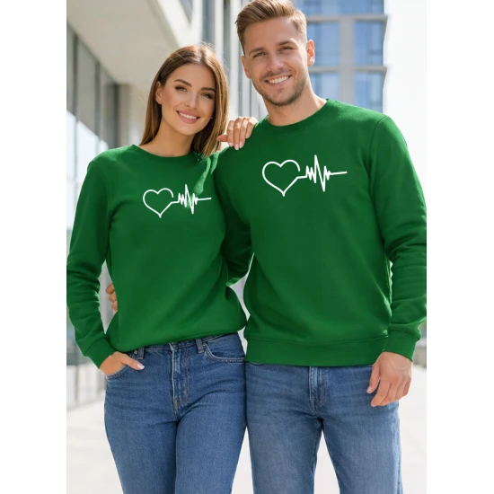 Green Sweatshirt Heart (balts) Piezīmes sievietēm