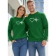Green Sweatshirt Heart (balts) Piezīmes sievietēm