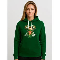 Sieviešu tumši zaļš džemperis ar kapuci Lietuviete džemperī
