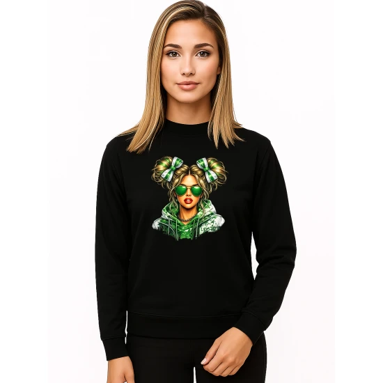 Sieviešu melns džemperis Lietuviete džemperī Džemperi ar apdruku