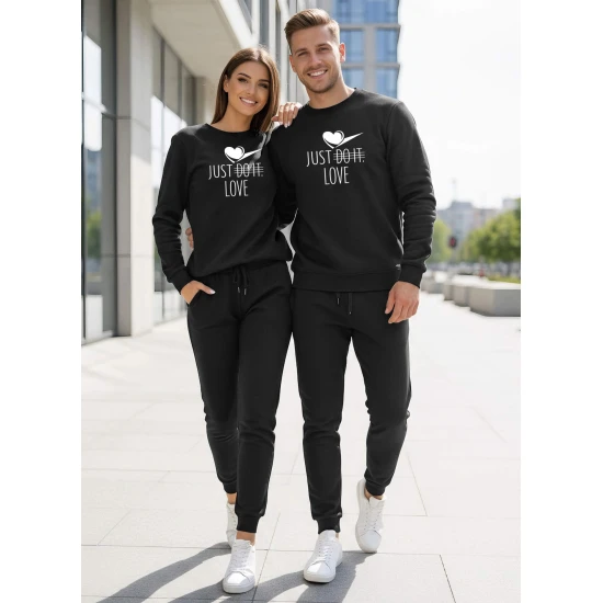 Melns džemperis Just do it (balts)