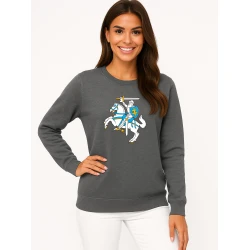 Sieviešu pelēks džemperis bez kapuces „Vytis“