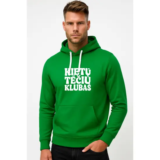 Vīriešu zaļa jaka ar kapuci Cool Dads Club (balta)