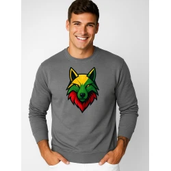 Vīriešu pelēks džemperis bez kapuces „Vilks“