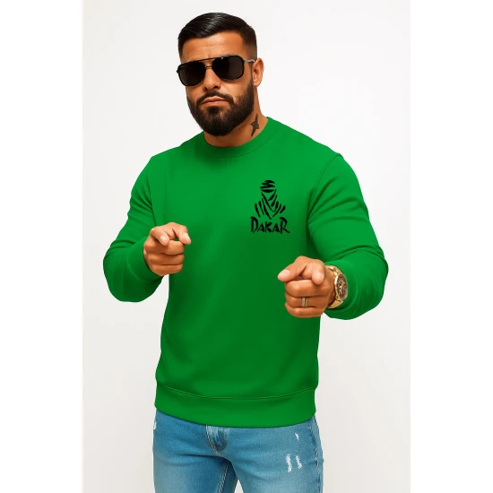 Vīriešu zaļš džemperis ar kapuci Dakar (melns)