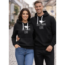 Melns džemperis ar kapuci Just do it (balts)