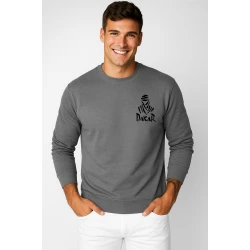 Vīriešu tumši pelēks džemperis ar kapuci Dakar (melns)