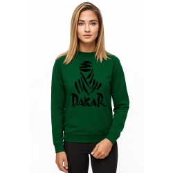 Sieviešu tumši zaļš džemperis ar kapuci Dakar (melns)