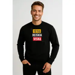 Vīriešu melns džemperis Tētis nozīmē visu