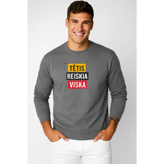 Vīriešu tumši pelēks džemperis Daddy's real deal