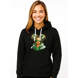 Sieviešu melns džemperis ar kapuci Lietuviete džemperī