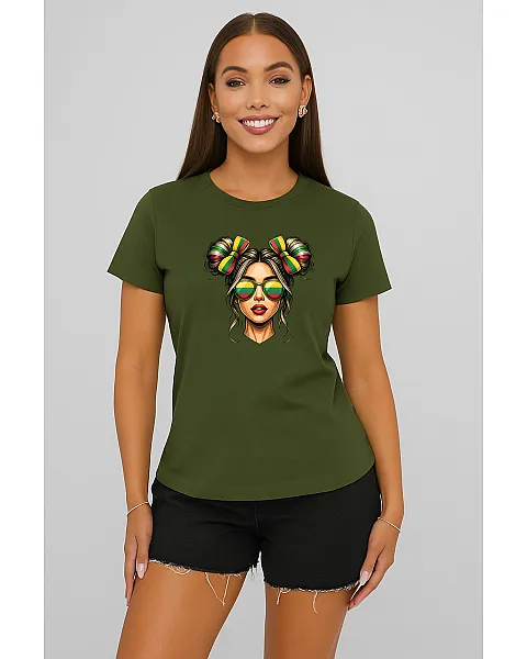 Women's Khaki T-Shirt by Lietuvaitė