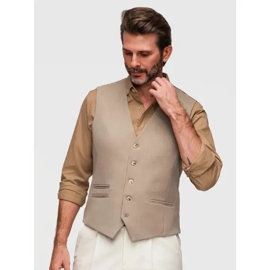 Klasiskais sarkanbrūns vīriešu vestes modelis „Bruce“