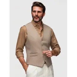 Klasiskais sarkanbrūns vīriešu vestes modelis „Bruce“