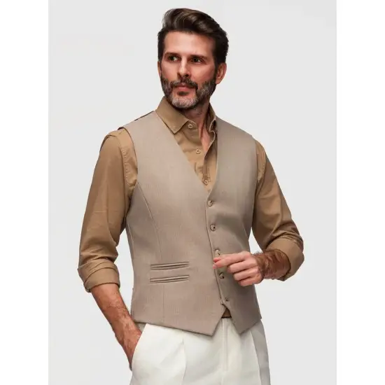 Klasiskais sarkanbrūns vīriešu vestes modelis „Bruce“