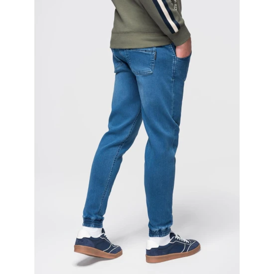 Vīriešu zili džinsi ar savelkamu vidukli Patrick