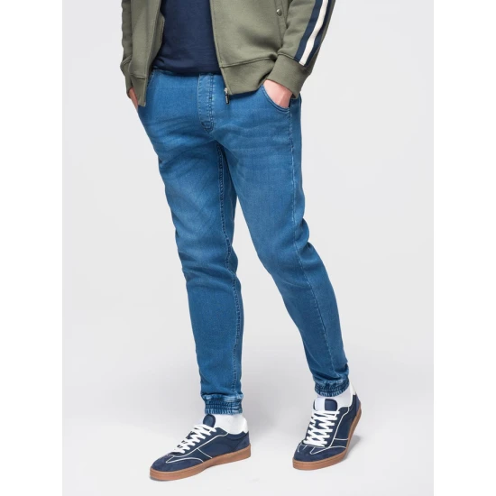Vīriešu zili džinsi ar savelkamu vidukli Patrick