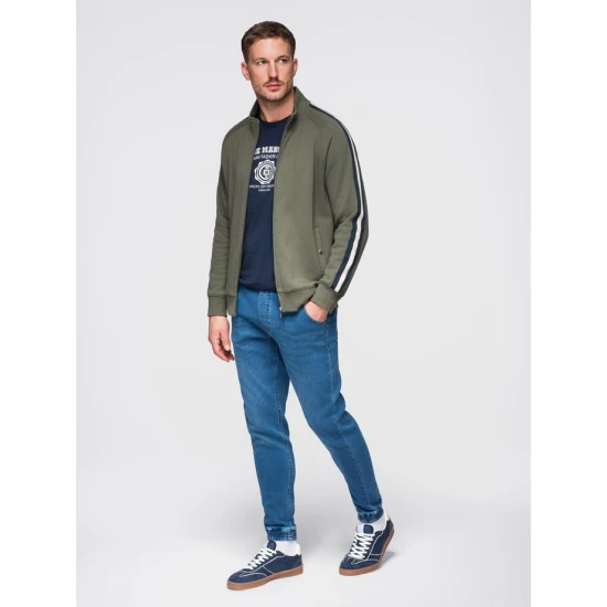 Vīriešu zili džinsi ar savelkamu vidukli Patrick