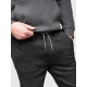 Vīriešu melni džinsi ar savelkamu vidukli Patrick