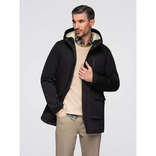 Vīriešu melna ziemas jaka Elot