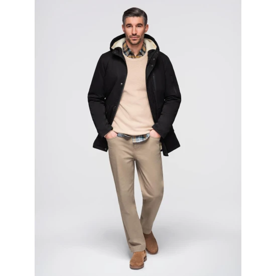 Vīriešu melna ziemas jaka Elot