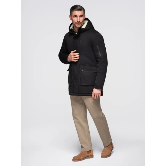 Vīriešu melna ziemas jaka Elot