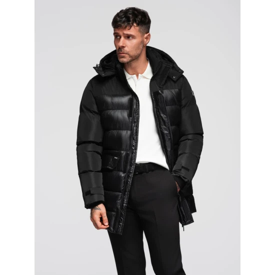 Vīriešu melna ziemas jaka Brod