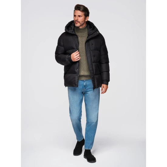 Vīriešu melna ziemas jaka Pablo