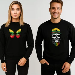 Melns džemperu komplekts tauriņš-kauniete ar kapuci