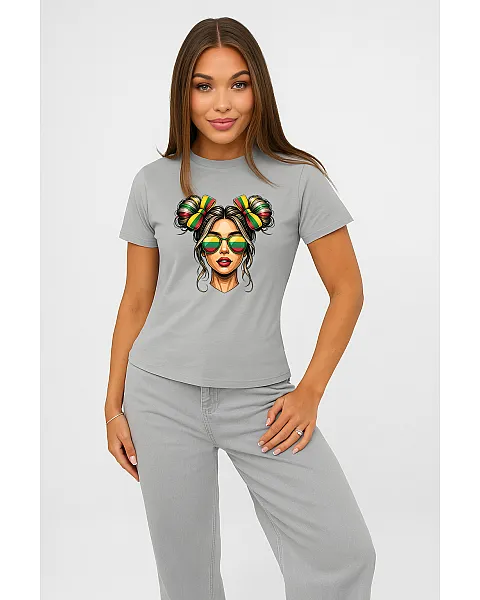 Women's Gray T-Shirt "Lietuvaitė"