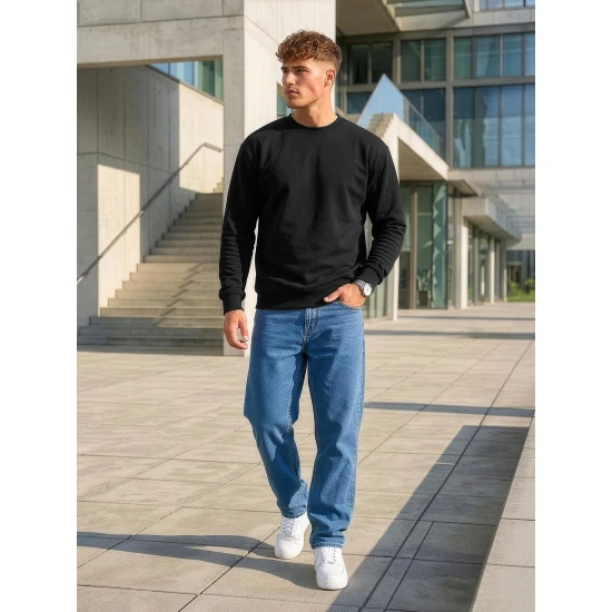 Vīriešu melns džemperis ar kapuci Tērauds Džemperi bez kapuciņiem