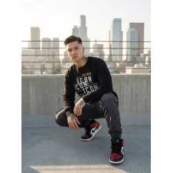 Vīriešu melns džemperis Best white