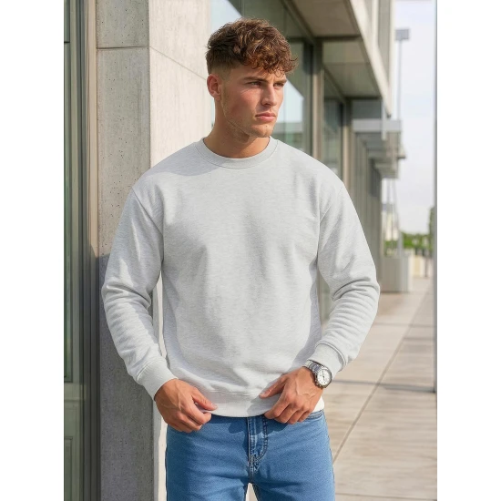 Vīriešu gaiši pelēks džemperis ar kapuci Steel Džemperi bez kapuciņiem