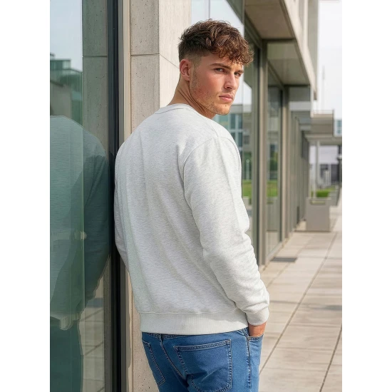 Vīriešu gaiši pelēks džemperis ar kapuci Steel Džemperi bez kapuciņiem