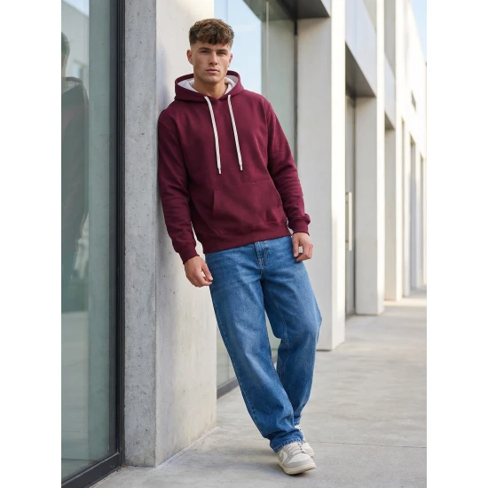 Vīriešu bordo džemperis Ostin Džemperi ar kapuci