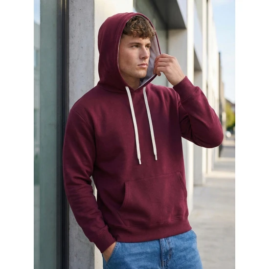 Vīriešu bordo džemperis Ostin Džemperi ar kapuci