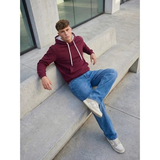 Vīriešu bordo džemperis Ostin Džemperi ar kapuci