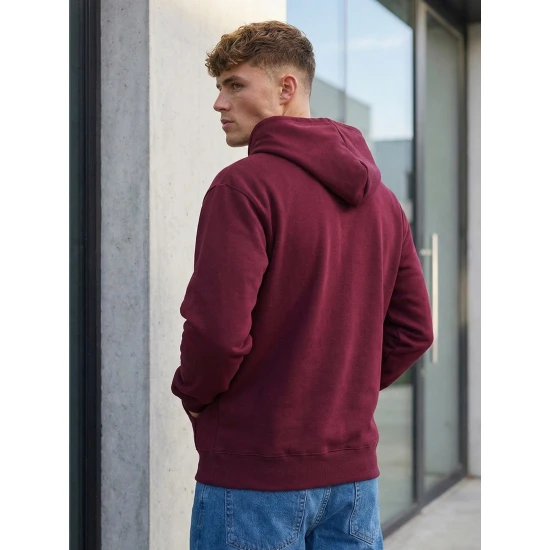 Vīriešu bordo džemperis Ostin Džemperi ar kapuci