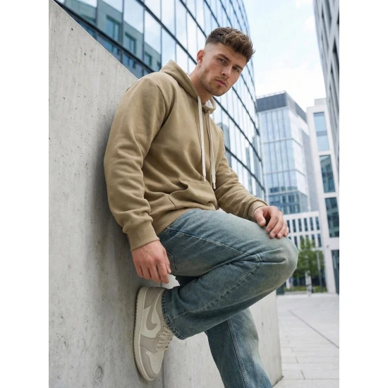 Brūns vīriešu džemperis Ostin Džemperi ar kapuci