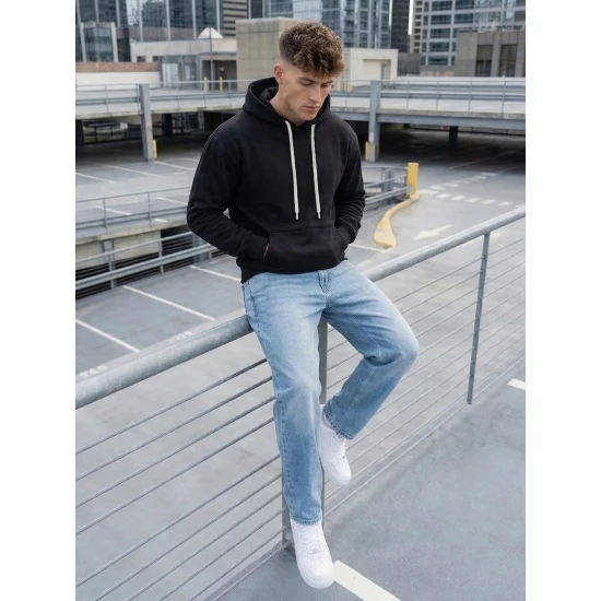 Vīriešu melns džemperis Ostin Džemperi ar kapuci