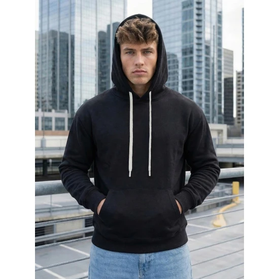 Vīriešu melns džemperis Ostin Džemperi ar kapuci