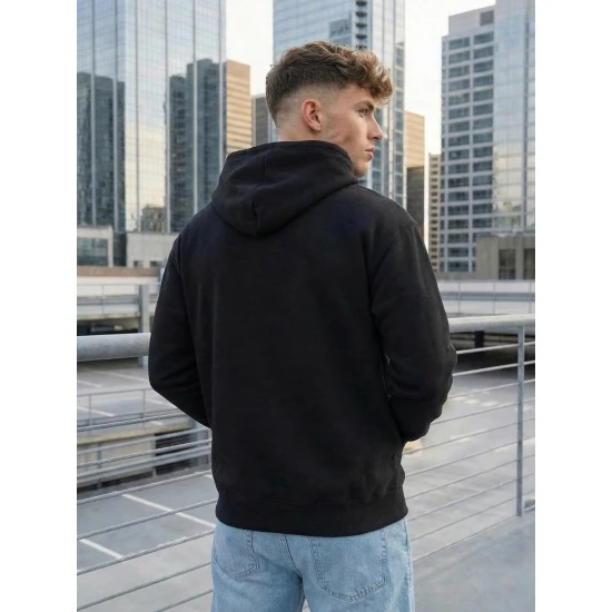 Vīriešu melns džemperis Ostin Džemperi ar kapuci